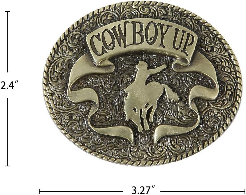 KDG Western Belt Buckle Vintage Cowboy Up Belt Buckle for Men Women - Image 3